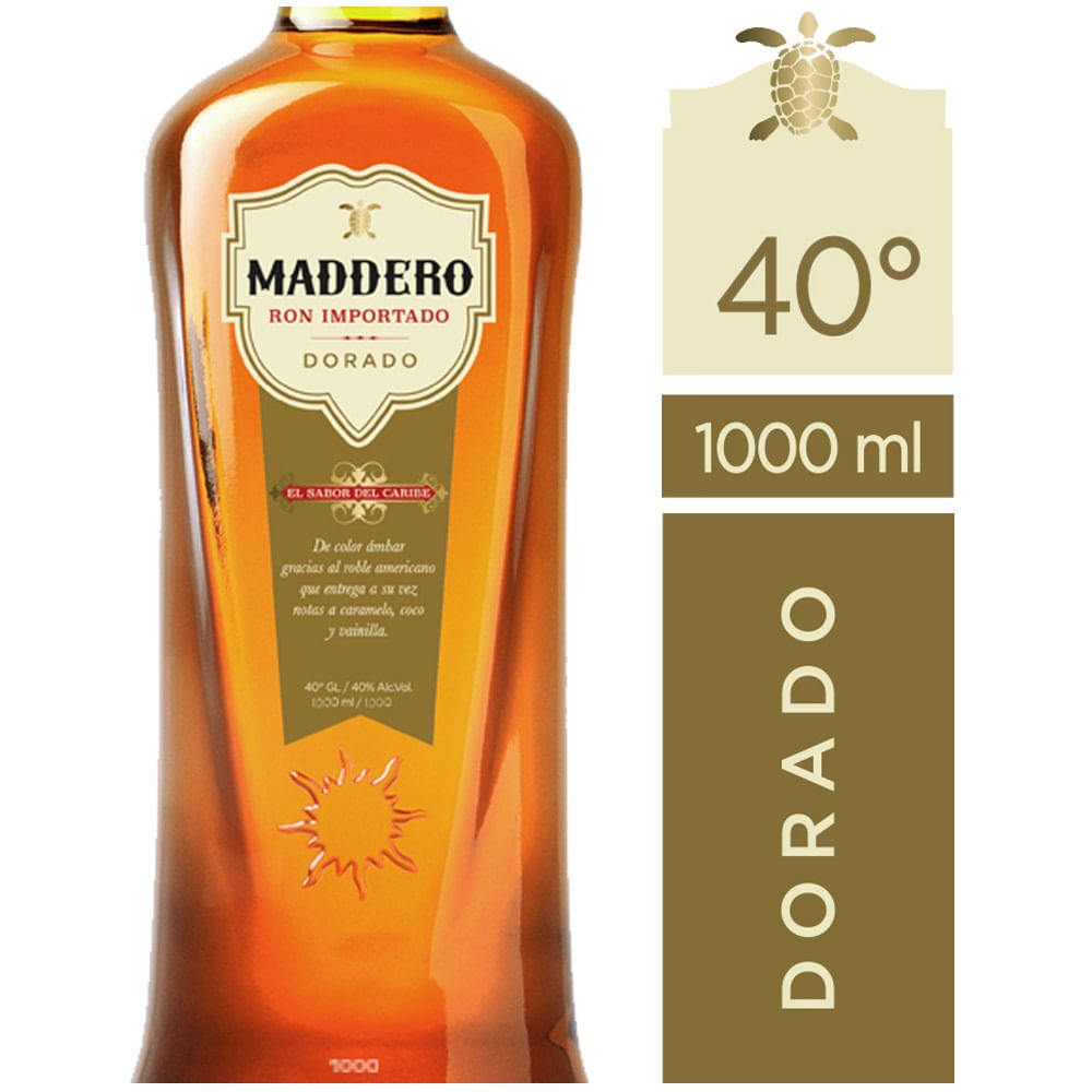 Ron Maddero dorado 40° botella 1 L
