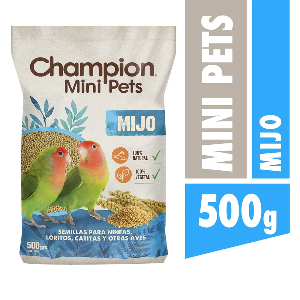 Alimento ave mijo Champion Mini Pets 500 g