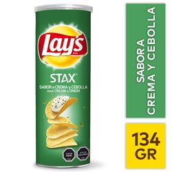 Papas fritas Lay's Stax crema cebolla lata 134 g