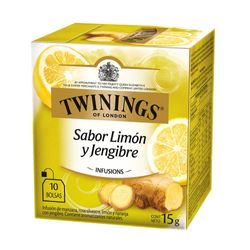 Infusión hierbas Twining's limón y jengibre 10 bolsitas