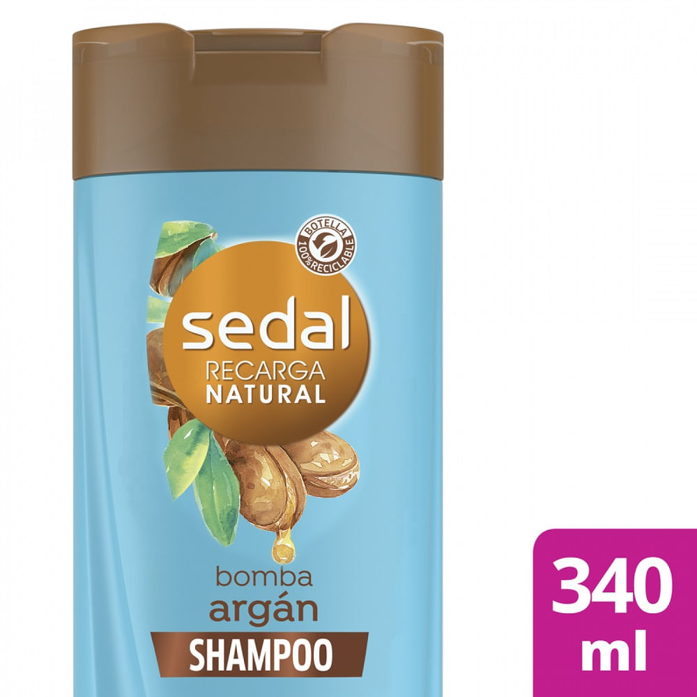 Shampoo Sedal recarga natural bomba argán 340 ml