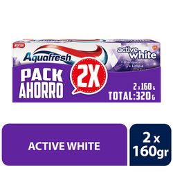 Pack pasta dental Aquafresh active white 2 un de 160 g