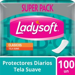 Protector diario Ladysoft clásicos tela suave 100 un