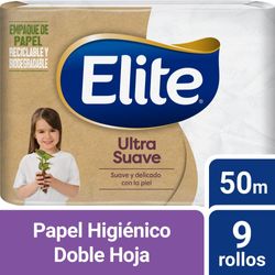 Papel higiénico Elite ultra doble hoja biodegradable 9 un (50 m)