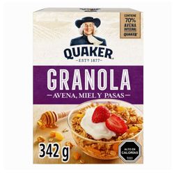 Granola Quaker avena miel pasas 342 g