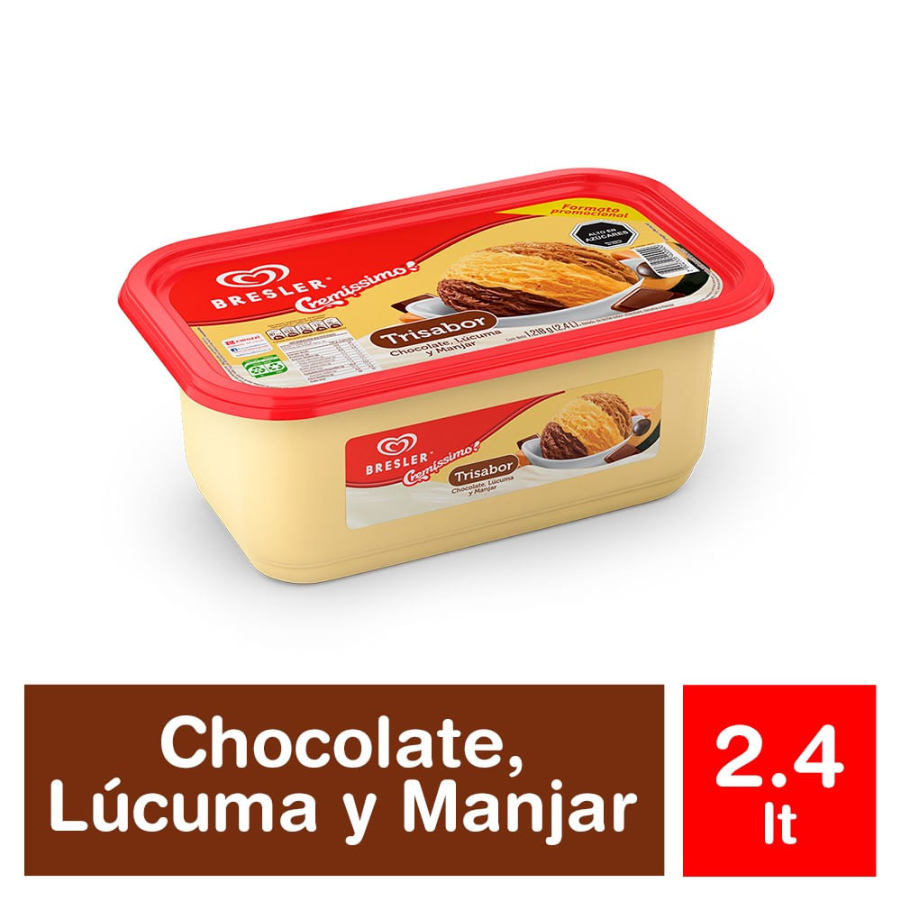 Helado Bresler trisabor chocolate lúcuma y manjar 2.4 L