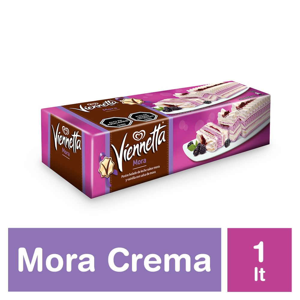 Postre helado Viennetta sabor mora crema 1 L
