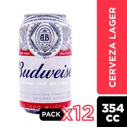 Pack Cerveza Budweiser lata 12 un de 354 cc