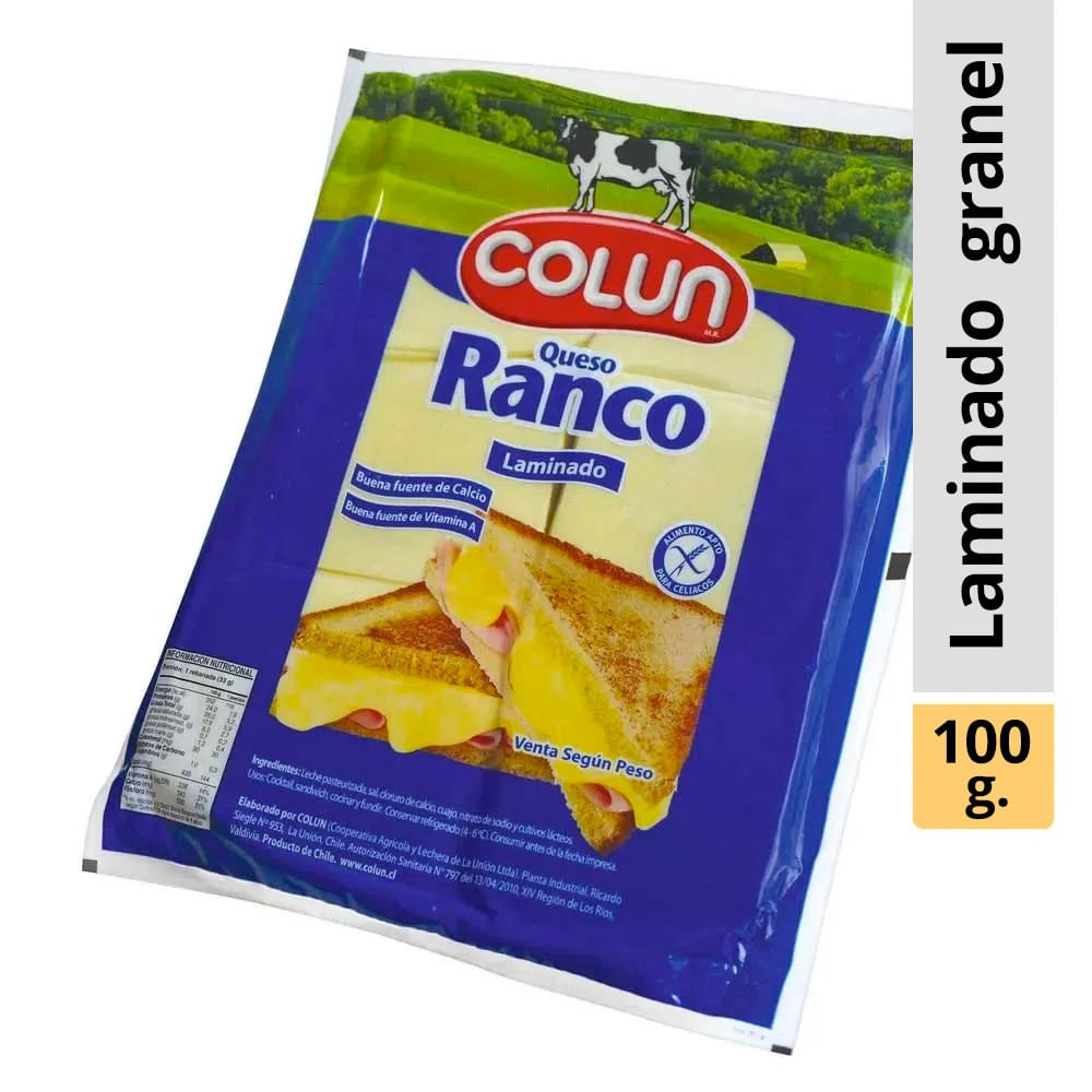 Queso ranco Colun laminado granel 100 g