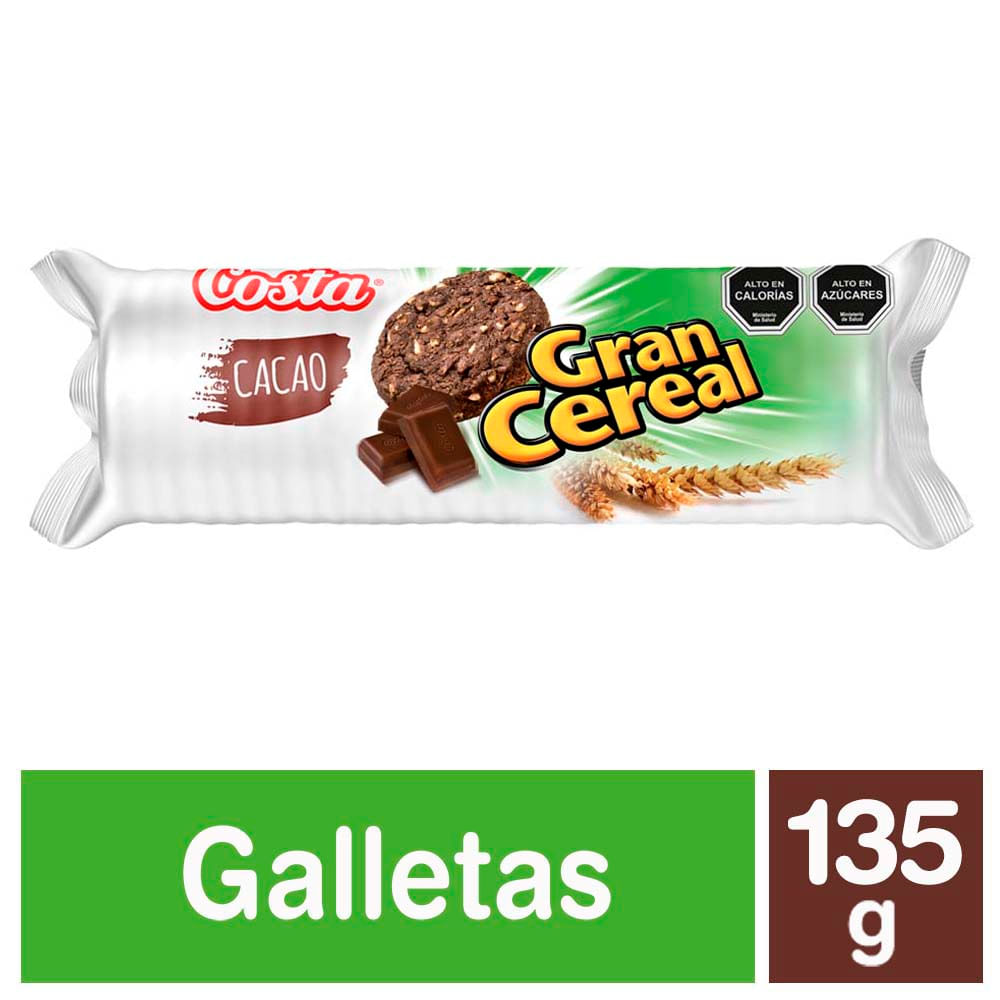 Galletas Costa Gran cereal fibra cacao 135 g