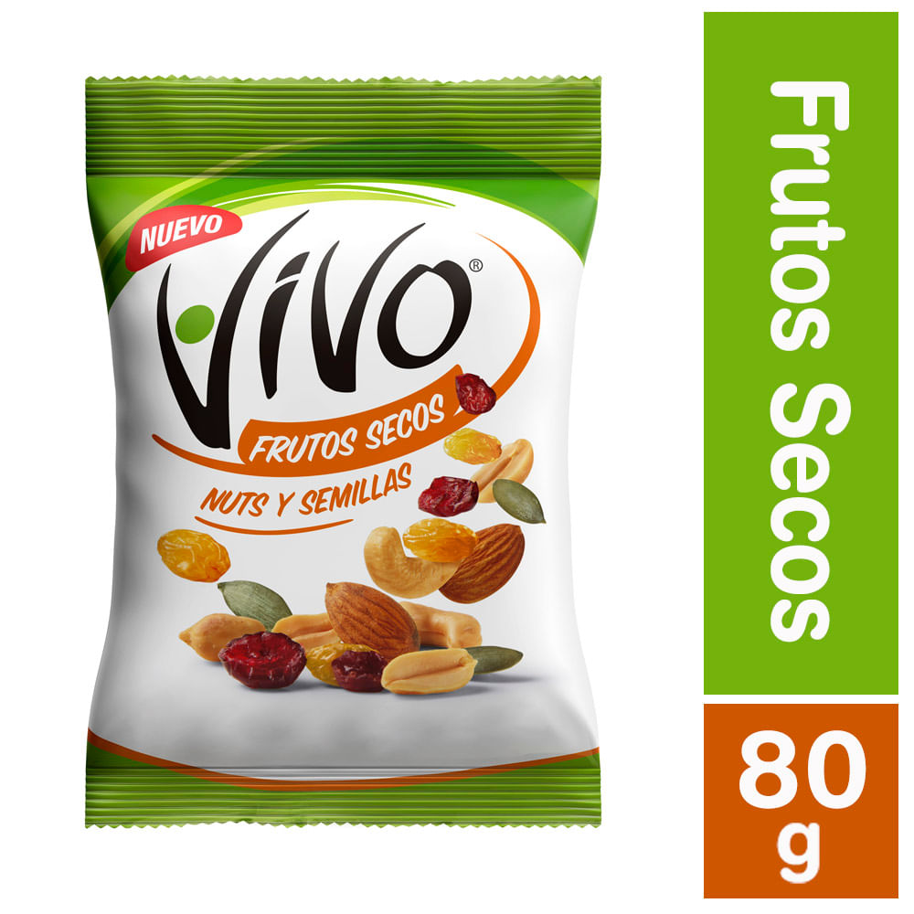Mix nuts Vivo frutos secos con semillas doy pack  80 g
