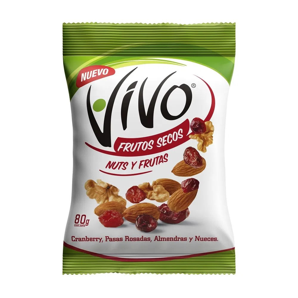 Mix nuts frutos secos con fruta Vivo doy pack 80 g | Unimarc