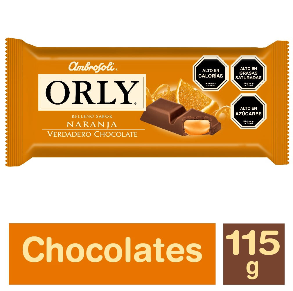 Chocolate Orly relleno naranja 115 g