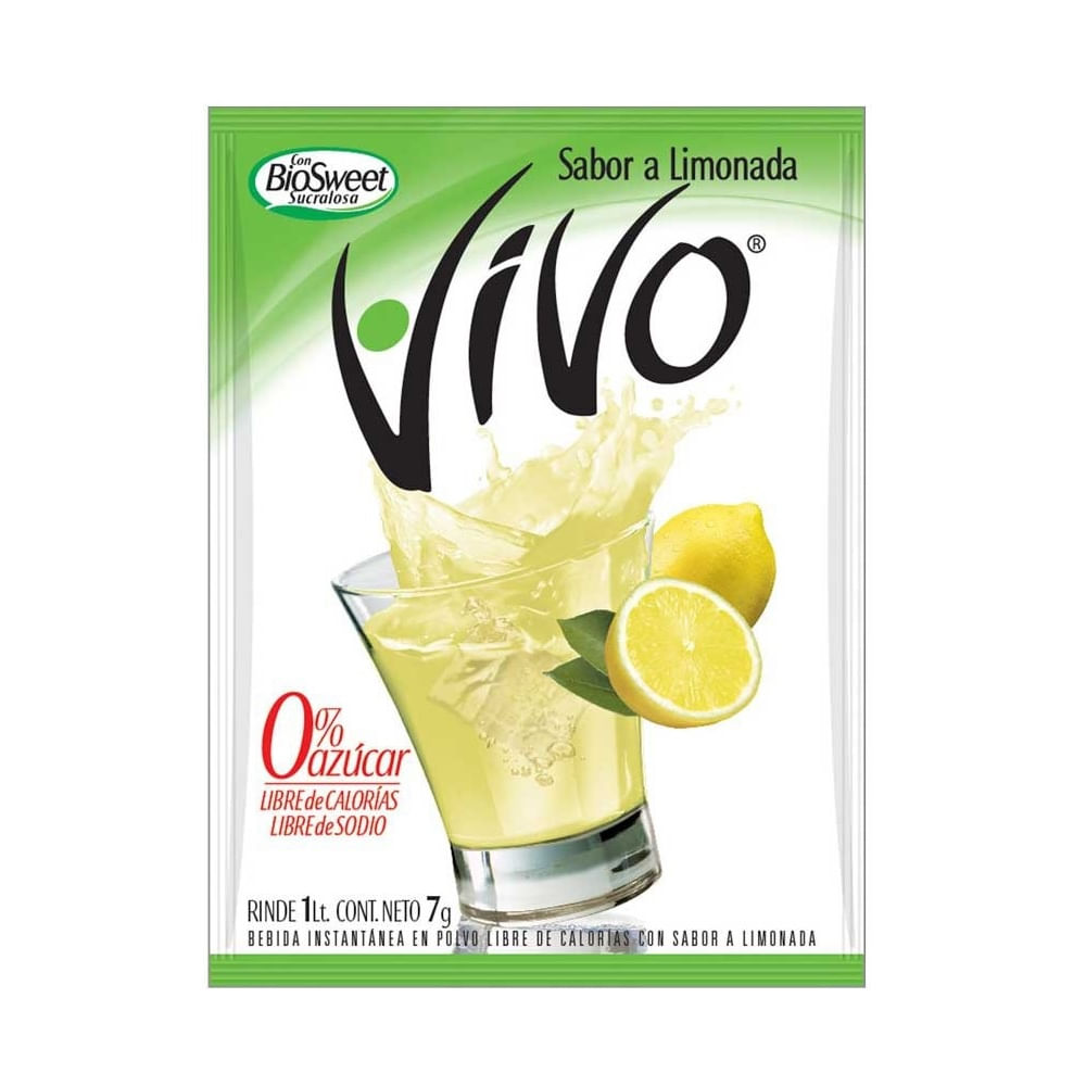 Jugo en polvo Vivo limonada rinde 1 L Jugo en polvo Vivo limonada rinde 1 L