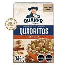 Cereal Quadritos Quaker canela 342 g