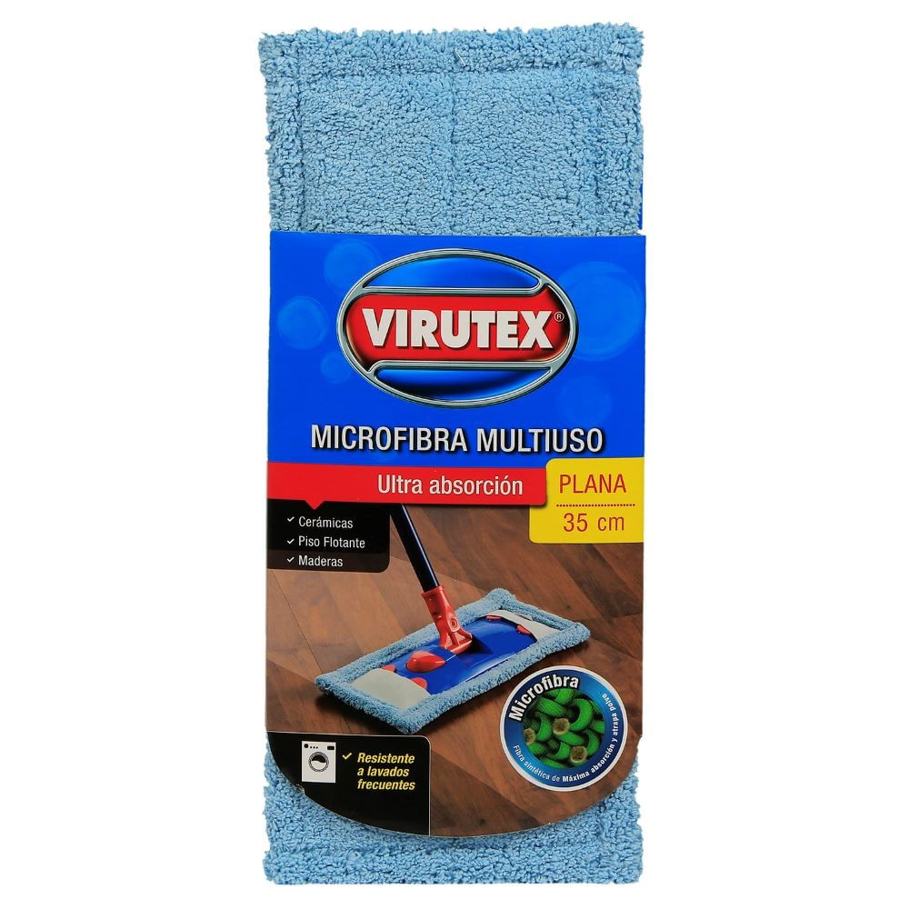 Set mopa plana Virutex microfibra ultra absorbente 35 cm 1 un