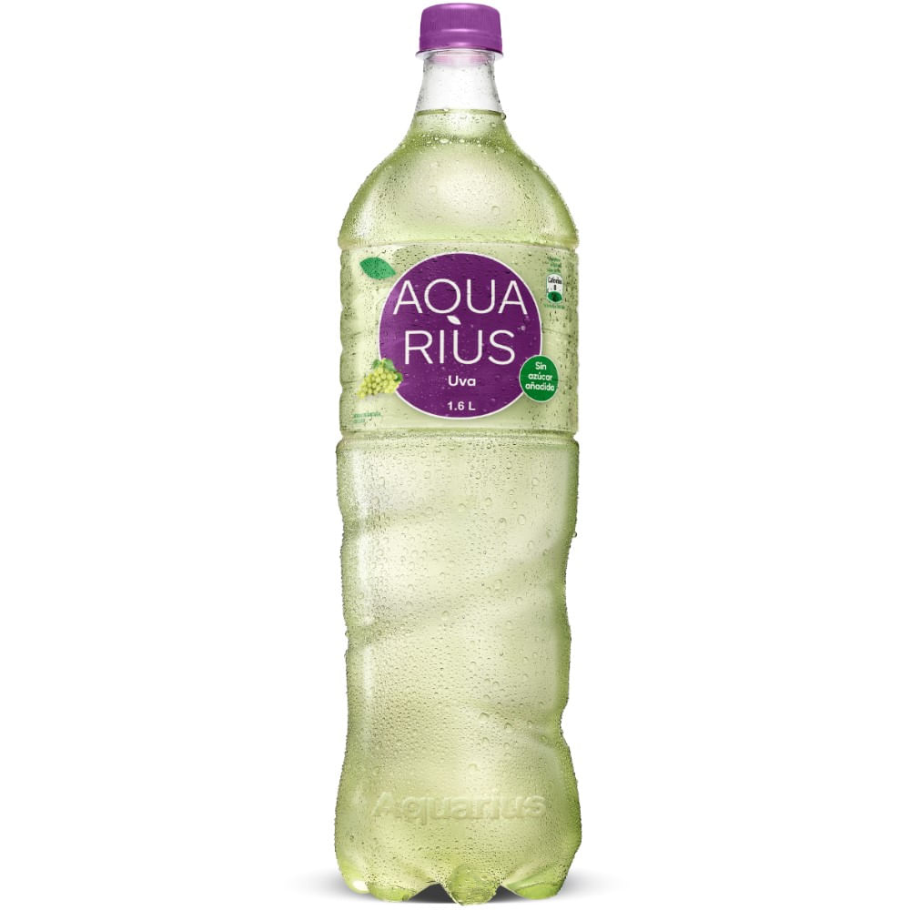 Agua saborizada Aquarius uva sin azúcar añadida botella 1.6 L Agua saborizada Aquarius uva sin azúcar añadida botella 1.6 L