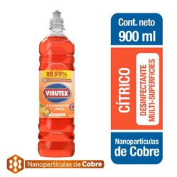 Limpiador líquido Virutex desinfectante cítrico botella 900 ml