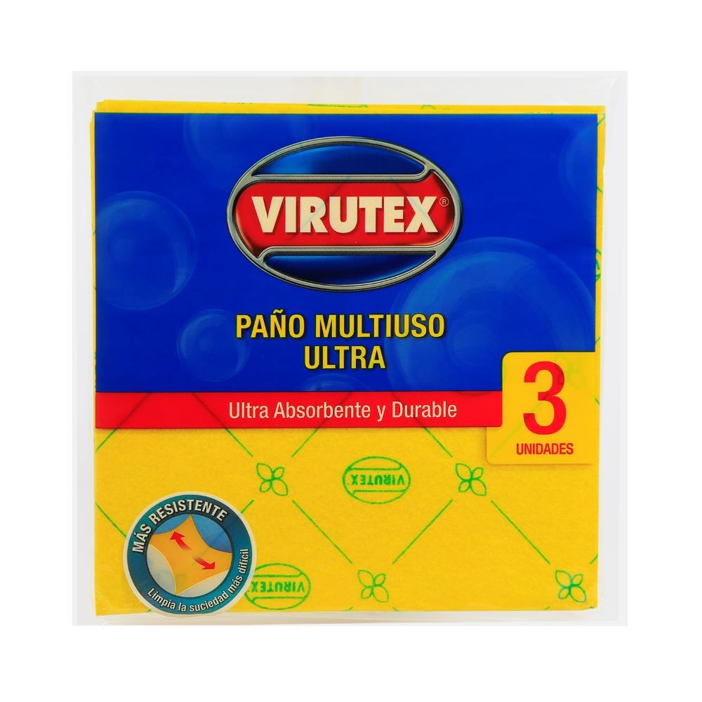 Paño multiuso Virutex ultra absorbente amarillo 3 un