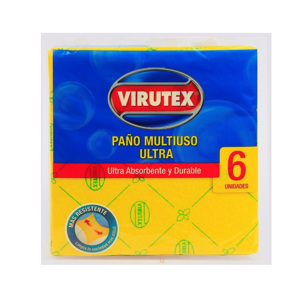 Paño multiuso Virutex ultra absorbente amarillo 6 un