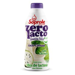 Leche cultivada sin lactosa Soprole Zerolacto sabor chirimoya botella 1 L