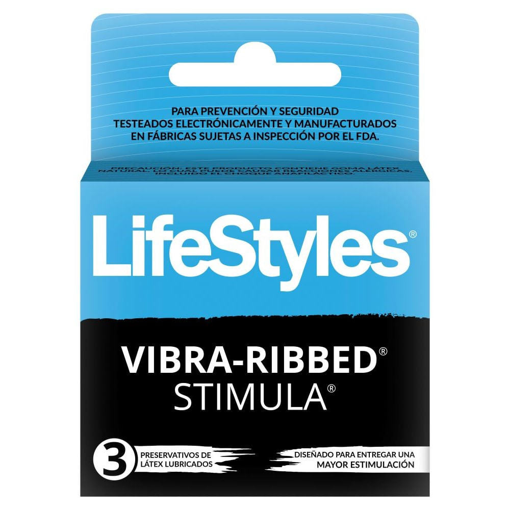 Preservativos Lifestyles vibra ribbed 3 un