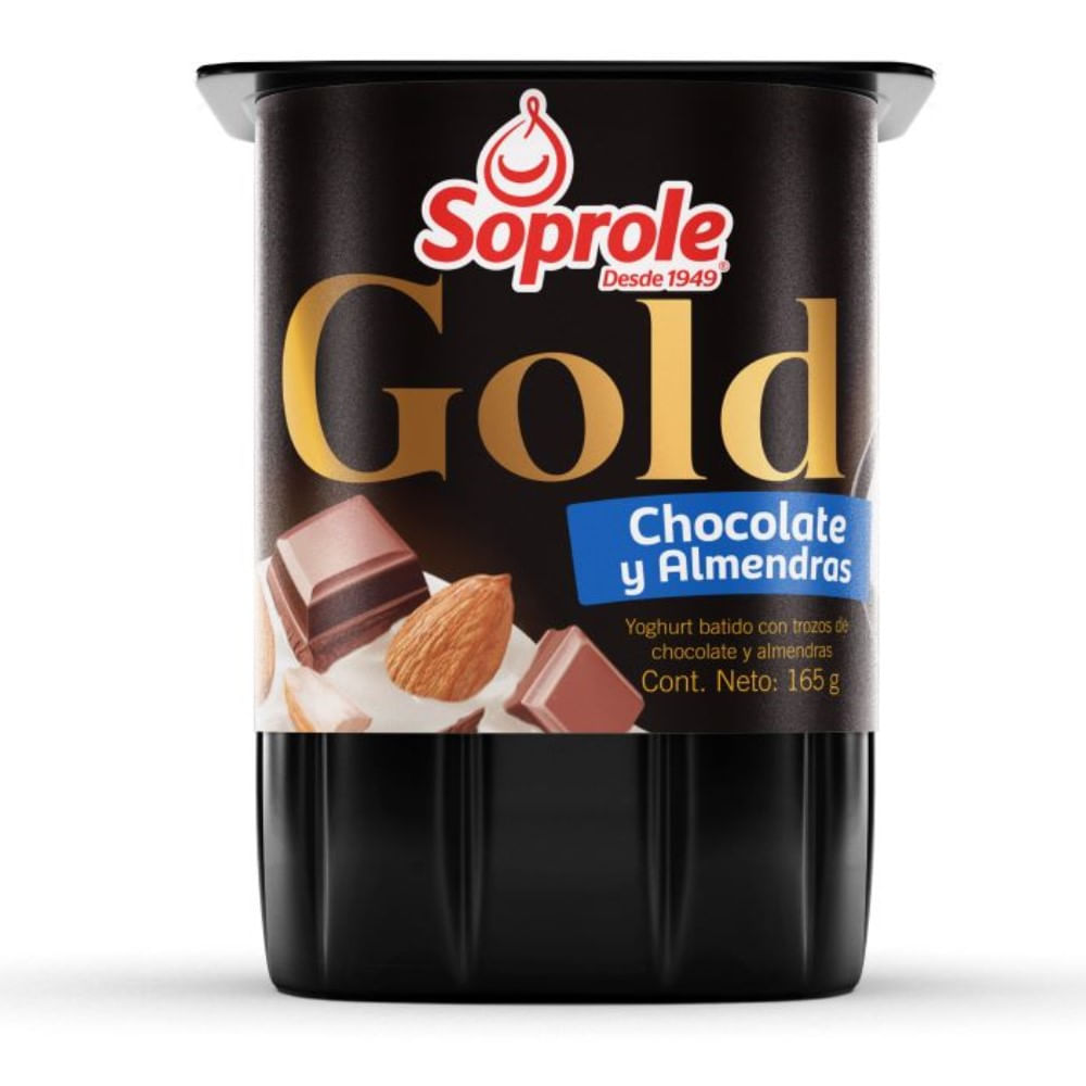 Yoghurt Soprole Gold trozos chocolate y almendras pote 165 g