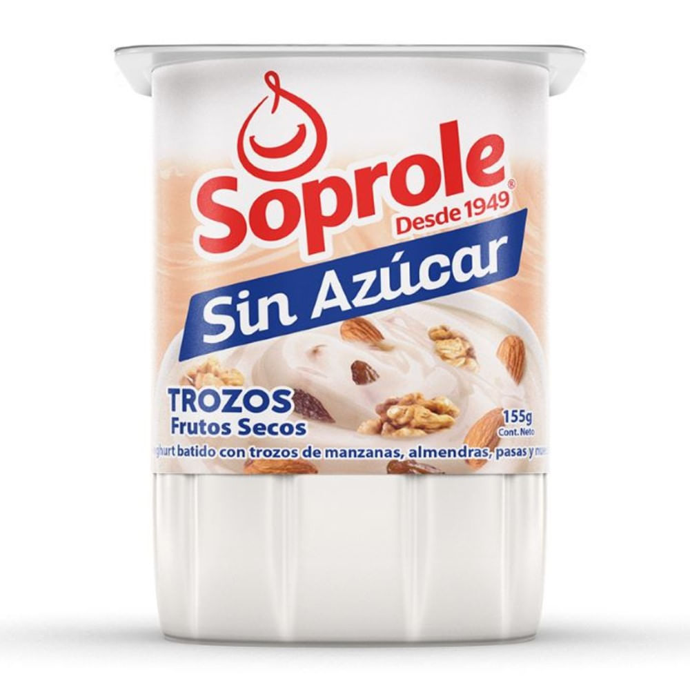 Yoghurt Soprole sin azúcar trozos frutos secos 155 g