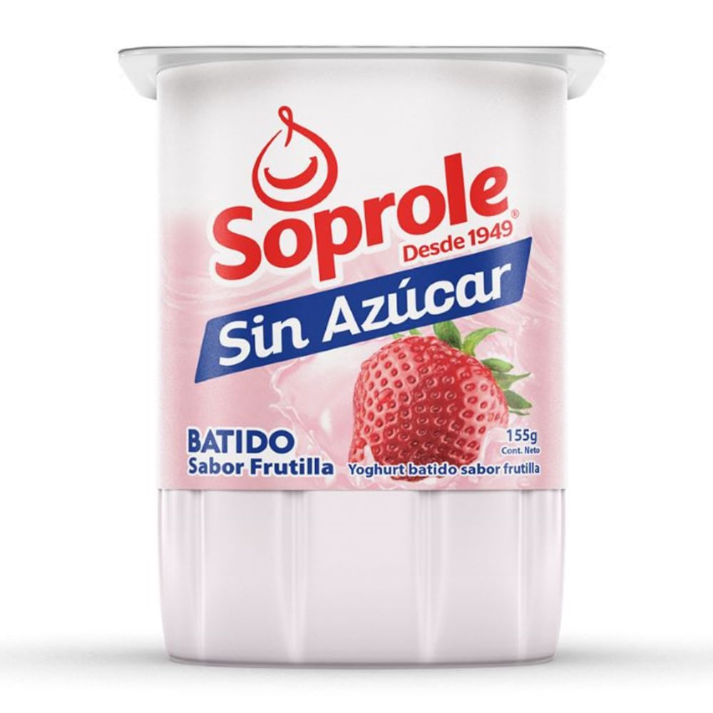 Yoghurt Soprole sin azúcar frutilla 155 g