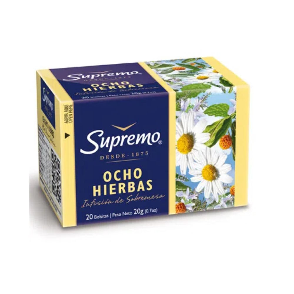 Hierbas Supremo ocho hierbas 20 bolsitas Hierbas Supremo ocho hierbas 20 bolsitas
