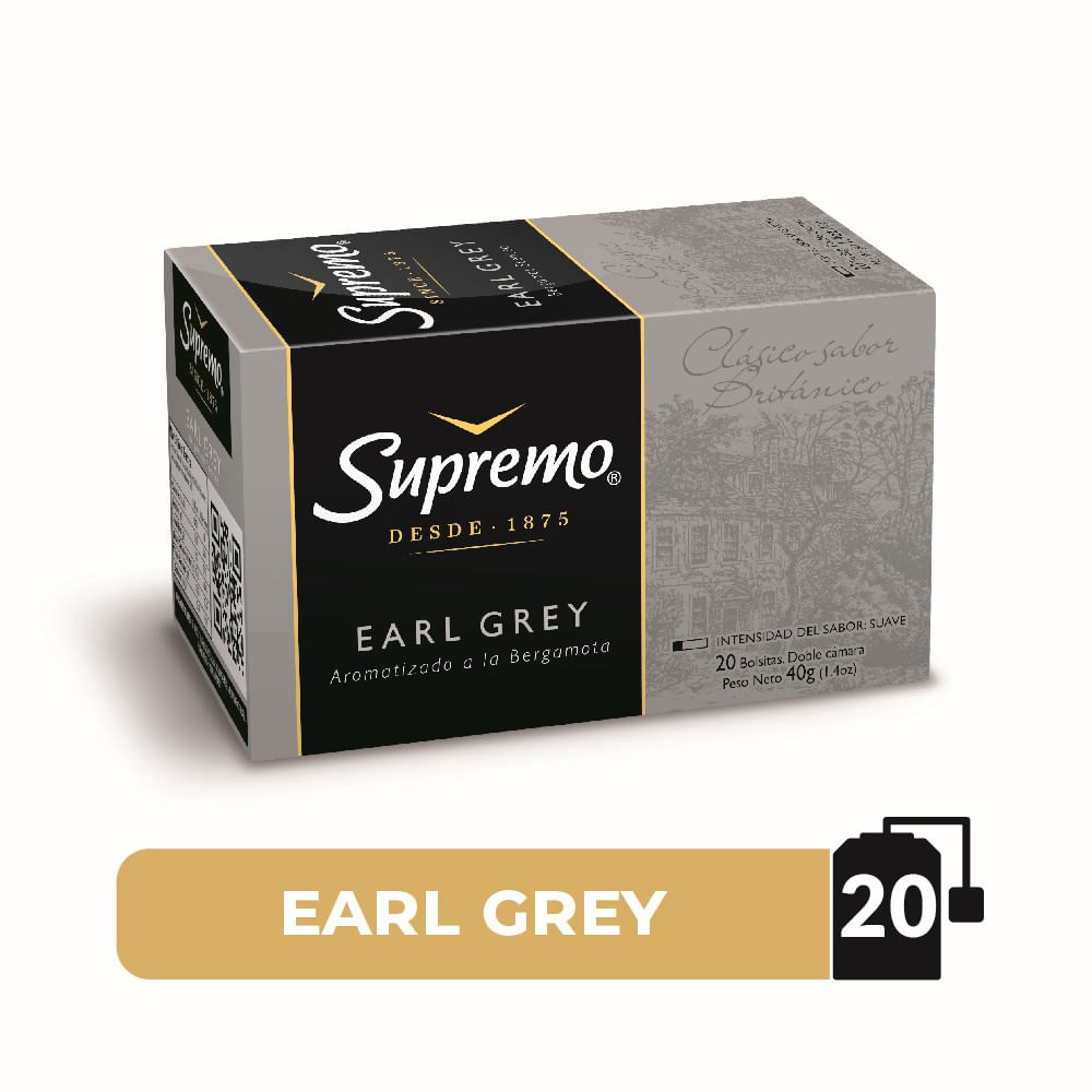Té Supremo premium earl grey 20 bolsitas