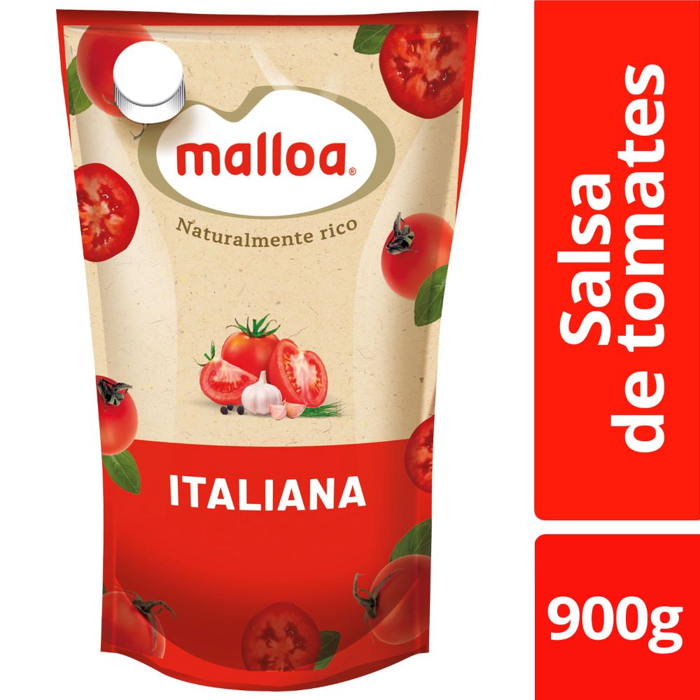 Salsa de tomate Malloa italiana doypack 900 g