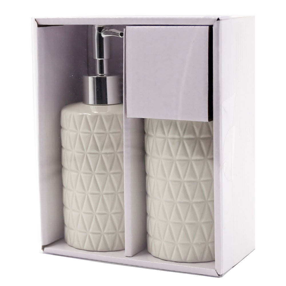 Set de baño cerámica Dkora 2 piezas Set de baño cerámica Dkora 2 piezas