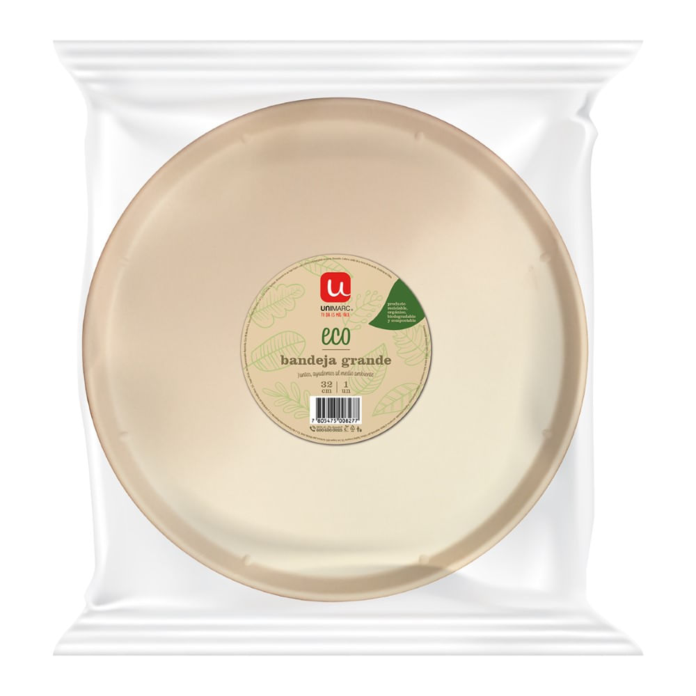Bandeja Unimarc eco redonda 32 cm 1 un
