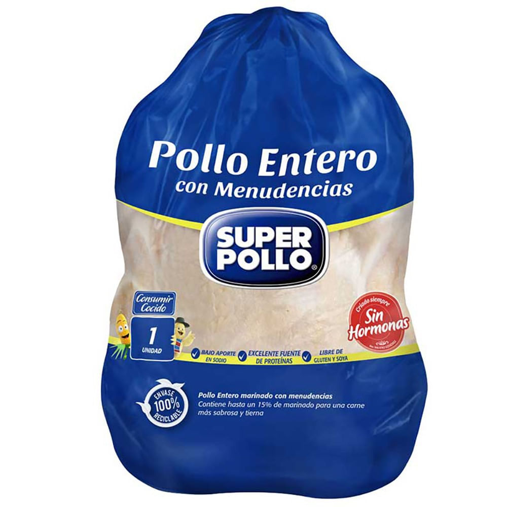 Pollo entero Super Pollo con menudencias 3 Kg Pollo entero Super Pollo con menudencias 3 Kg