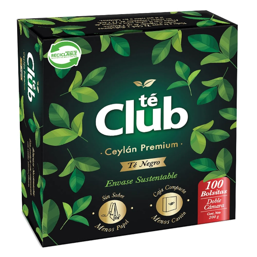 Té Club ceylan premium sustentable 100 bolsitas