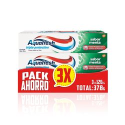 Pack pasta dental Aquafresh triple protección sabor menta 3 un de 126 g