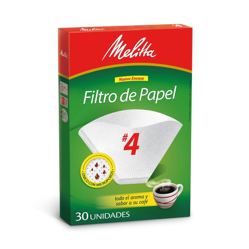 Papel filtro café N°4 Melitta 30 un
