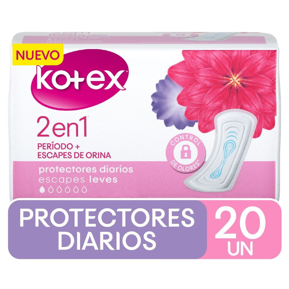 Protector diario Kotex 2en1 20 un