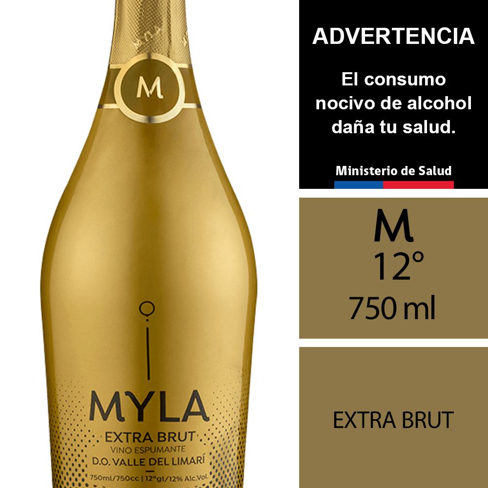 Espumante Myla extra brut botella 750 cc Espumante Myla extra brut botella 750 cc