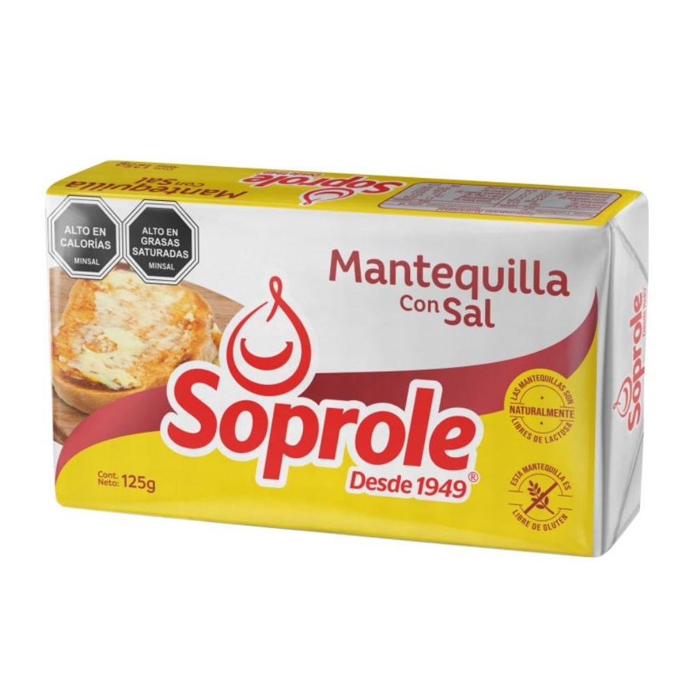 Mantequilla Soprole con sal pan 125 g
