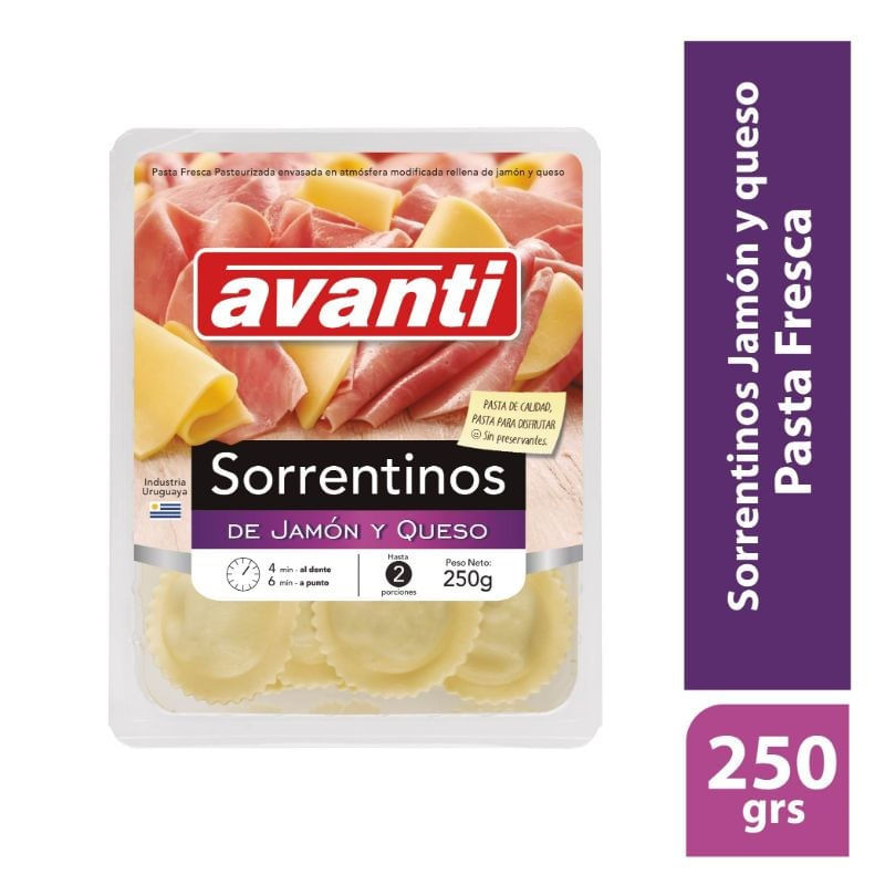 Sorrentinos Avanti jamón queso 250 g