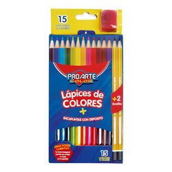 Lápices de colores Proarte largos 12 un + 2 grafitos