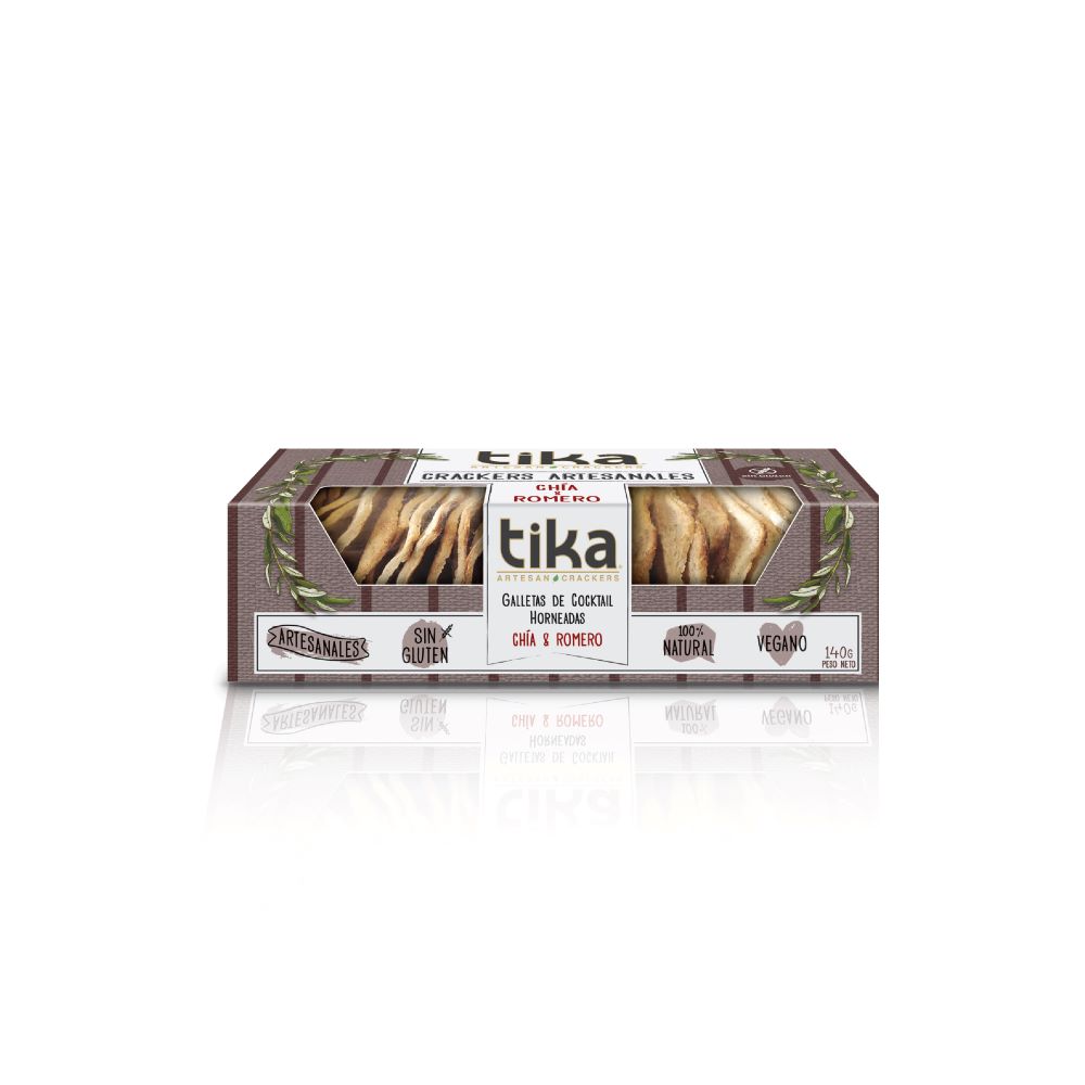Galletas Tika crackers chía caja 140 g