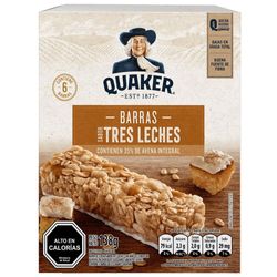 Pack barra cereal Quaker sabor 3 leches 6 un de 23 g
