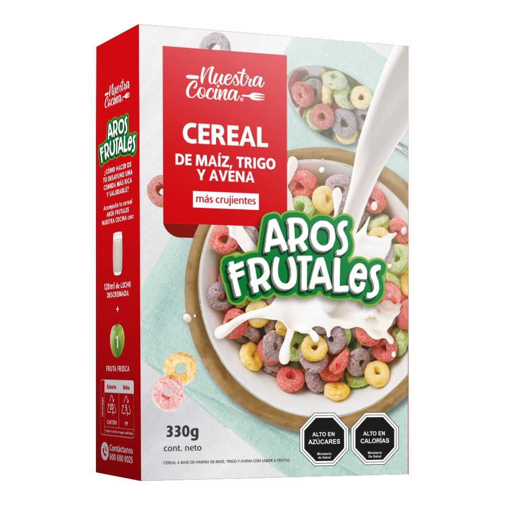 Cereal Nuestra Cocina aros frutales caja 330 g