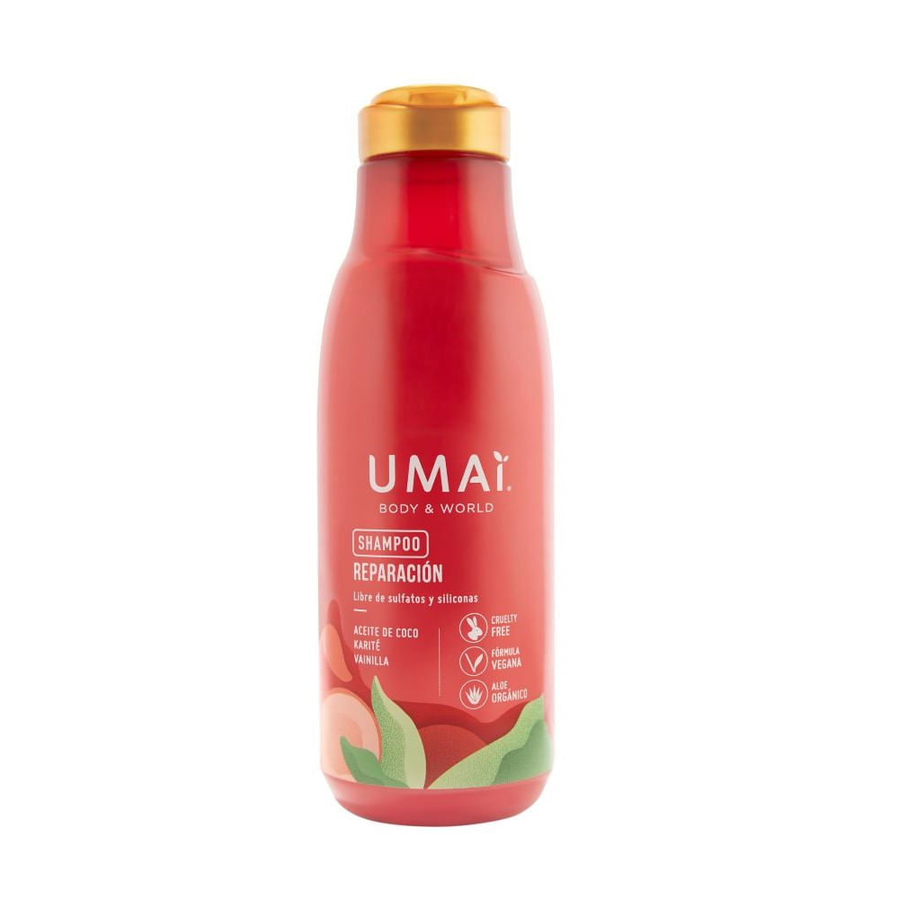 Shampoo Umai reparación aceite de coco-karité-vainilla 385 ml