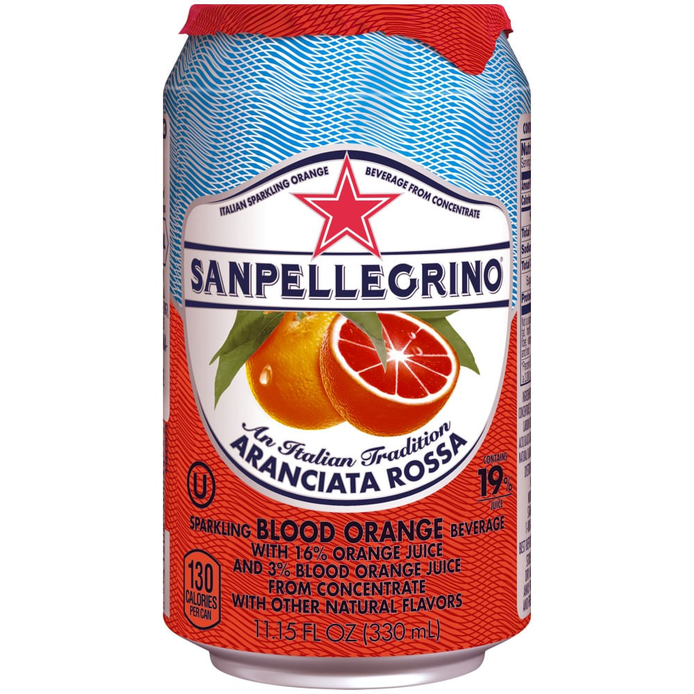 Agua San Pellegrino aranciata rossa lata 330 ml