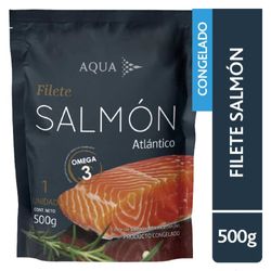 Filete de salmón atlántico Aqua Chile con piel entero congelado 500 g