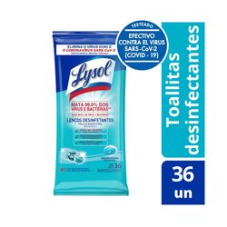 Toallitas desinfectantes Lysol biodegradables marina 36 un